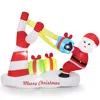 Breebe Christmas Inflatables Santa With Slingshot And Built-in Led Lights Outdoor Decoration In Multi