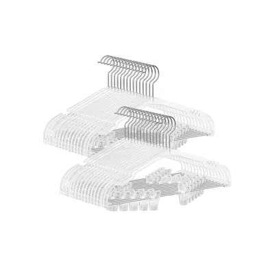 Breebe Clear Plastic Pants Hangers 30 Pack In White