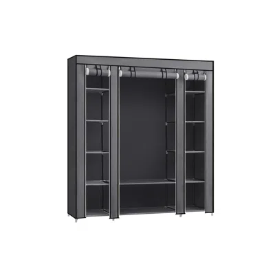 Breebe Closet Wardrobe With Non-woven Fabric Cover In Gray