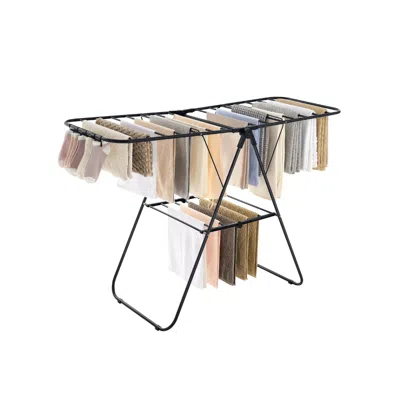Breebe Clothes Drying Rack With Sock Clips In Black