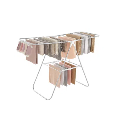 Breebe Clothes Drying Rack With Sock Clips In White