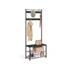 Breebe Coat Rack, Hall Tree With Shoe Storage Bench In Black