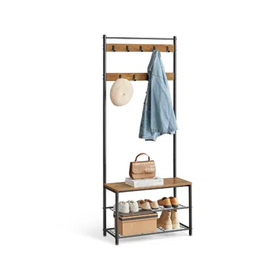 Breebe Coat Rack With Shoe Storage Bench In Brown
