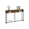 Breebe Console Table With Outlet And Shelves In Brown
