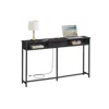Breebe Console Table With Outlet And Shelves In Black