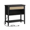 Breebe Console Table With Power Outlets Ash Black