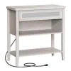 Breebe Console Table With Power Outlets Oatmeal Beige