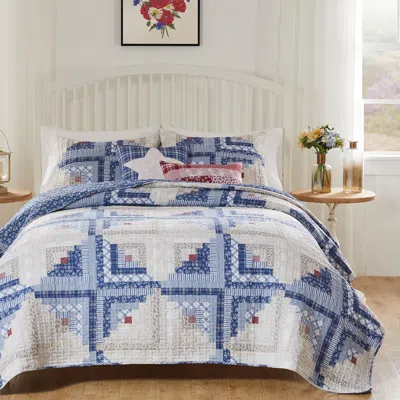 Breebe Cottage Cabin Quilt Set 3-piece King/cal King In Blue