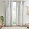 Breebe Cotton Printed Curtain Panel With Chenille Stripe And Lining 50x108' In White