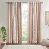 Breebe Cotton Printed Curtain Panel With Chenille Stripe And Lining Blush 50x84' In Nude