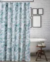 Breebe Cruz White Bath Shower Curtain - 72x72 In Blue