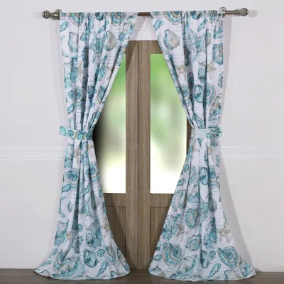 Breebe Cruz White Window Panel Pair In Blue