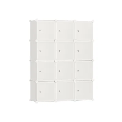 Breebe Cube Storage With Door, Set Of 12 Plastic Cubes In White