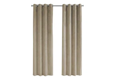 Breebe Curtain Panel, 2pcs Set, 54'w X 84'l, Room Darkening, Grommet, Living Room, Bedroom, Kitchen, Beige  In Gray
