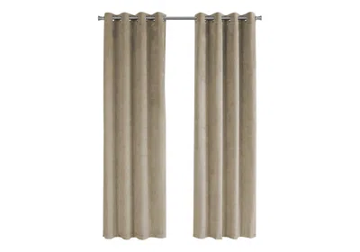 Breebe Curtain Panel, 2pcs Set, 54'w X 95'l, Room Darkening, Grommet, Living Room, Bedroom, Kitchen, Beige  In Gray