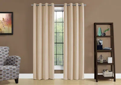 Breebe Curtain Panel, 2pcs Set, 54'w X 95'l, Room Darkening, Grommet, Living Room, Bedroom, Kitchen, Beige  In Neutral