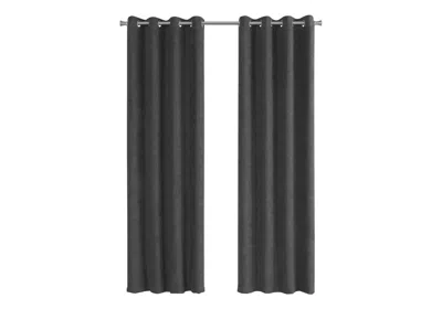 Breebe Curtain Panel, 2pcs Set, 54'w X 95'l, Room Darkening, Grommet, Living Room, Bedroom, Kitchen, Grey V In Blue