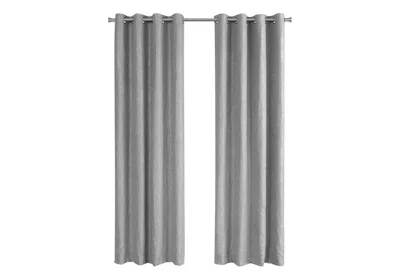 Breebe Curtain Panel, 2pcs Set, 54'w X 95'l, Room Darkening, Grommet, Living Room, Bedroom, Kitchen, Grey M In Gray