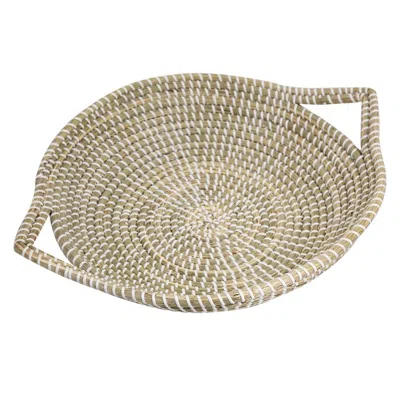 Breebe D 17.3 X 4.3" Kira Woven Seagrass Bowl W/ Handle In Neutral