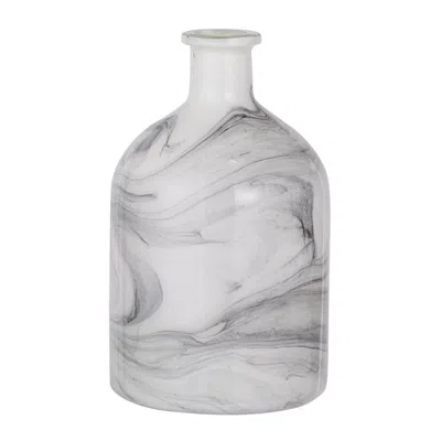 Breebe D 6.9 X 11.8" Svirla Vase-black-and-white Swirl In Gray