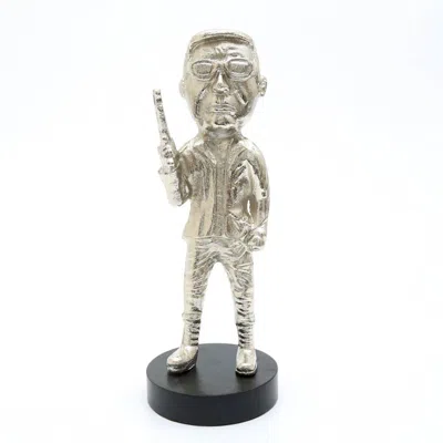Breebe Decorative Aluminium Sculpture On Base-5 X 5 X 13" In White