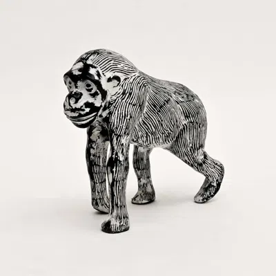 Breebe Decorative Gorilla Aluminum Sculpture Blackwash Finish 15.5 X 6 X 12.5in Figurine
