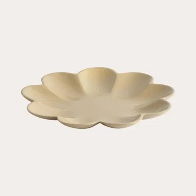 Breebe Decorative Petal Tray Beige Dish Aluminum 11.5" In Neutral