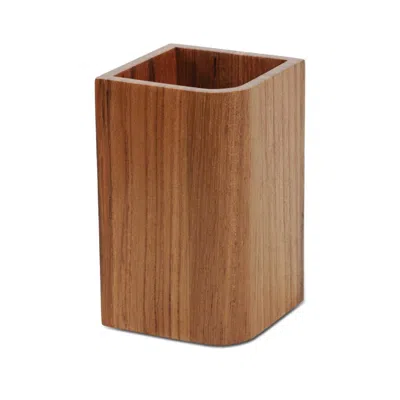 Breebe Designer Genuine Teak Tumbler In Brown