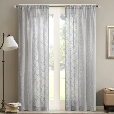 Breebe Diamond Sheer Window Curtain Panel(only 1 Pc Panel) In White