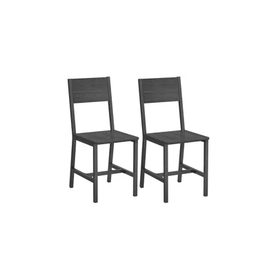 Breebe Dining Chair Set Of 2, Rustic Wood Chairs With Metal Steel Frame