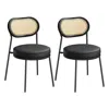 Breebe Dining Chairs, Set Of 2 Dining Room Chair With Boho Pe Rattan Back