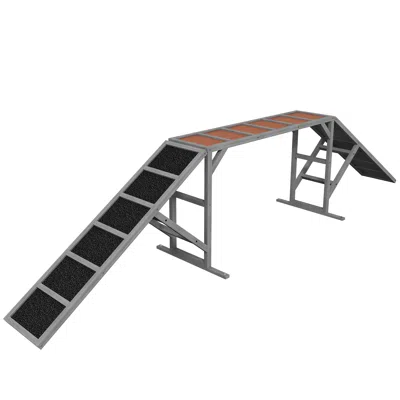 Breebe Dog Agility Equipment Ramp With Safety Bar In Grey