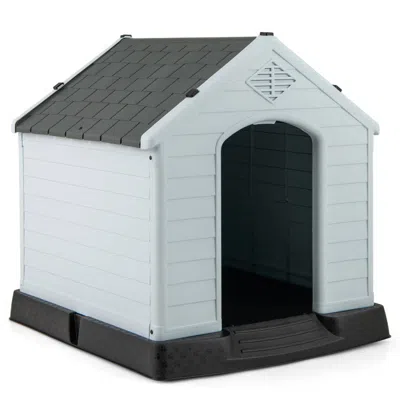 Breebe Dog House For Small Dogs Waterproof Plastic With Elevated Floor In Gray