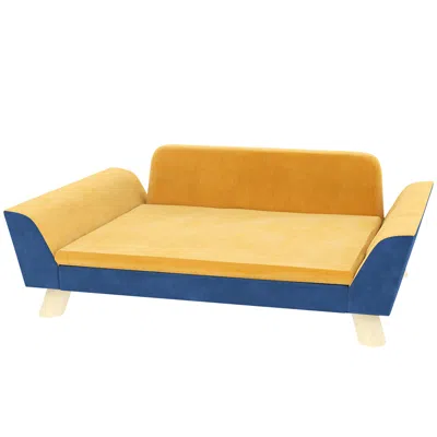Breebe Dog Sofa Bed For Small Dogs With Soft Cushion And Washable Cover In Orange