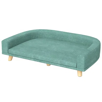 Breebe Dog Sofa Couch Bed With Washable Cushion In Green