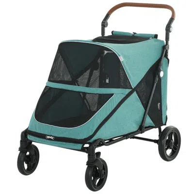 Breebe Dog Stroller With All-terrain Spring Suspension And Adjustable Handle In Blue