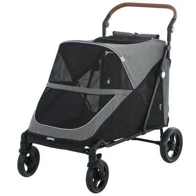Breebe Dog Stroller With All-terrain Spring Suspension And Adjustable Handle In Gray