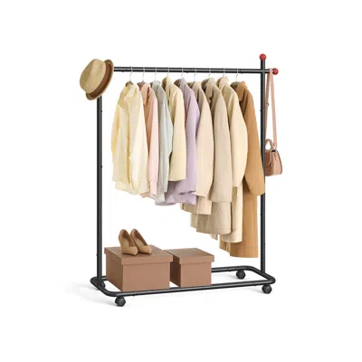 Breebe Double-rod Clothes Rack On Wheels In Black