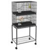 Breebe Double Stackable Bird Cage On Wheels W/ Stand In Black