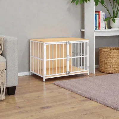 Breebe Dual Door 40-inch Dog Crate With Lockable Design In Brown