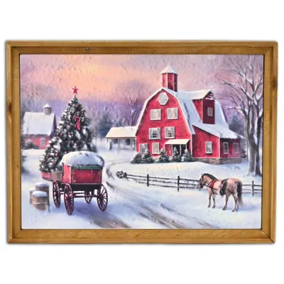 Breebe Eirlys Holiday Town Wall Art Brown Framed Wall Art In Multi