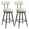 Breebe Ekho Collection - Bar Stools Set Of 2 Swivel 25.6-inch Tall Cream White In Neutral