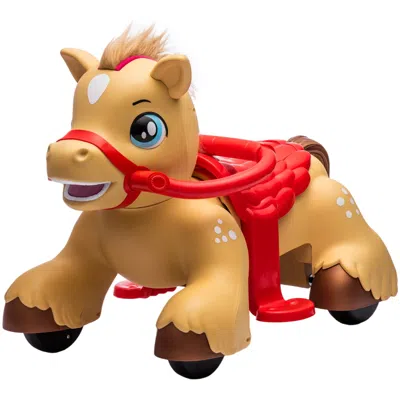Breebe Electric Rocking Horse Ride-on With Sound & Grooming Set In Yellow