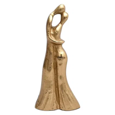 Breebe Elegant Dancing Angel Sculpture 12" Gold Polished Aluminum Decorative Figurine