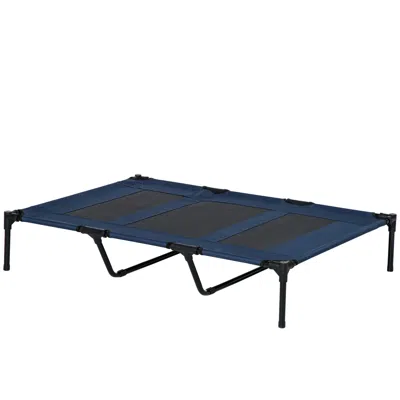 Breebe Elevated Dog Bed With Breathable Mesh And Metal Frame In Blue