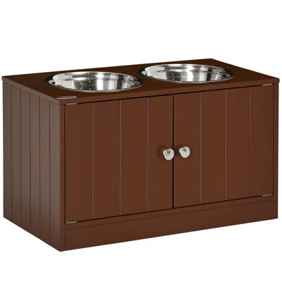 Breebe Elevated Dog Bowls With Storage Cabinet And Raised Feeding Station In Purple