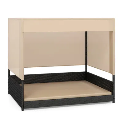 Breebe Elevated Wicker Dog House For Small To Medium Breeds In Multi