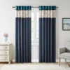 Breebe Embroidered Curtain Panel(only 1 Pc Panel) In Blue