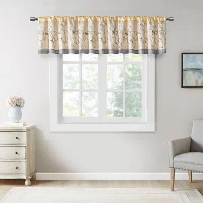Breebe Embroidered Window Valance Yellow 50x18' In Multi