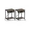 Breebe End Table With Charging Station Chestnut Brown And Black